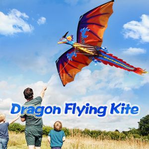 3D Kinder Drachen Einleiner Flugdrachen Drachenfliegen Schnur Flugspielzeug 140*120 cm
