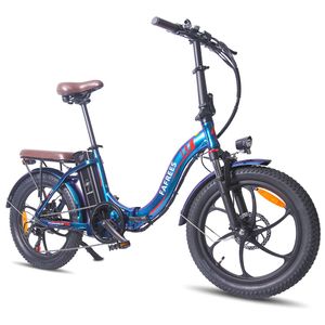 Fafrees F20 Pro 20-palcový skladací elektrický bicykel, 250 W 36 V 18 Ah superkapacitná batéria, Shimano 7S, 20 palcov * 3.0 Fat Tire Blue