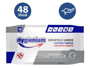 Hygienium 48x Desinfektionstücher Hand Hygiene Hände Fläche Feuchttücher Tücher