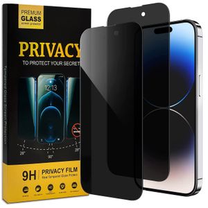Privacy Schutzfolie für iPhone 14 Pro Max Glas Sichtschutz Anti-Spy Glasfolie 2 Stück