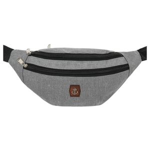 Leoberg Bauchtasche Gürteltasche - Doggy Bag Hüfttasche für Outdoor Reise Wandern in Grau-308111