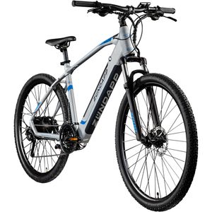 Zündapp Z808 E Bike für Damen und Herren ab 170 cm Mountainbike 29 Zoll E MTB Hardtail Pedelec Fahrrad Elektrofahrrad 27 Gänge Elektrobike, Farbe:silber/blau, Rahmengröße:48 cm
