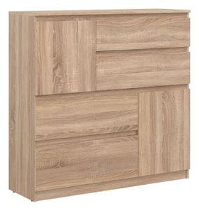 Kommode 75x105x35 cm REMI RM06 mit 2 Türen 4 Schubladen Wohnzimmerschrank Sonoma Eiche