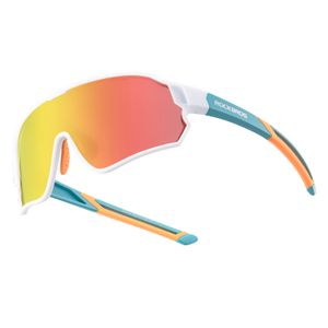ROCKBROS Fahrradbrille Kinder/Jungen 8-14 Alt Sonnenbrille Polarisierte Brille für Outdoorsport Grün weiß
