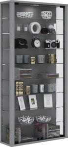 Vitrinenschrank Glas Wandschrank Vitrine Sammlervitrine Hängeschrank silber