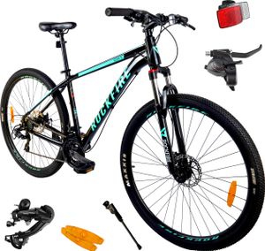 MalTrack Rower górski MTB ROCKFIRE 29 cali Czarna aluminiowa rama 18" 46cm Shimano Tourney 165-185 cm podpórka