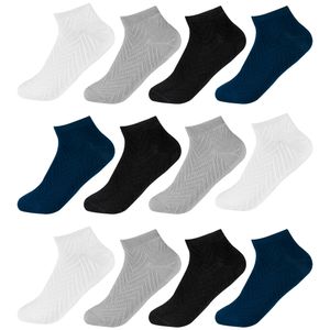 Texemp | 6er | 12er Paar Sneaker Socken Baumwolle Herren Damen Sport Füßlinge Quarter | Farbmix | 12 Paar | 43-46