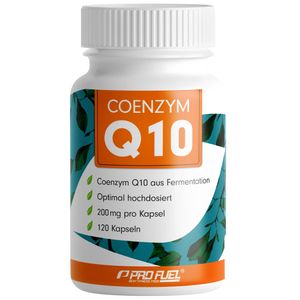 ProFuel Coenzym Q10 | 120 Kapseln | 4 Monats-Vorrat | hochwertiges Coenzym Q10 aus Fermentation | hochdosiert | ohne Zusätze | laborgeprüft | vegan