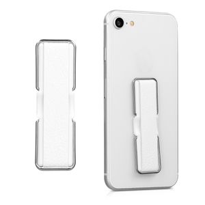 kwmobile Smartphone Fingerhalter mit Ständer - Selbstklebende Handy Fingerhalterung kompatibel mit iPhone Samsung Sony Handys Weiß