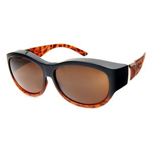 Polarisierte Überzieh Sonnenbrille Überziehbrille Überbrille 5035 Braun-animal