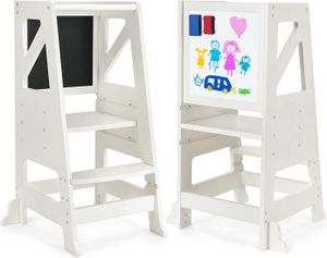 Dripex Lernturm ab 1 Jahr +, Montessori Lernturm mit Brett für Kinder Baby, höhenverstellbar, Der Tritthocker mit Sicherheitsschiene