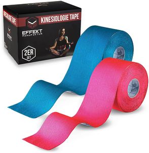 (5m X 5cm) Rolle  Kinesiologie Tape In Versch Farben (2er Set) - Hellblau + Pink 500x5 Cm (2er Pack)