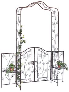 DanDiBo Rosenbogen mit Tor Tür aus Metall 101759 Gartentor 236x186 cm Schmiedeeisen Rankgerüst
