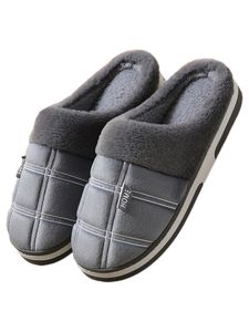 Hausschuhe Damen Pantoffeln Herren Winter Plüsch Warm Slippers Weiche Bequeme Drinnen Draussen Schuhe Grau EU 47-48