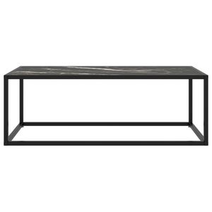 vidaXL Couchtisch Schwarz mit Schwarzem Glas in Marmor-Optik 100x50x35