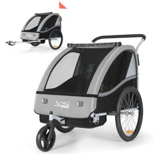 Tiggo VS 2 Kinderanhänger Fahrradanhänger 360° Drehbar 2in1 Joggerfunktion Kinderfahrradanhänger + 5-Punkt Sicherheitsgurt Jogger