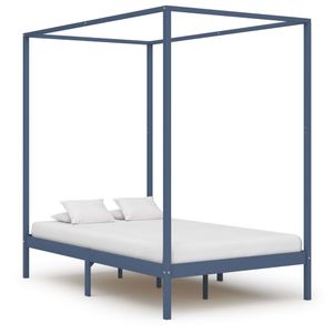 Himmelbett-Gestell Grau Massivholz Kiefer 120 x 200 cm , Klassische Betten Design 2024