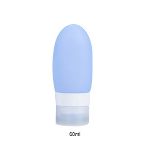 Silikon -Reiseflasche Lotion Shampoo Flüssige kosmetische tragbare leere Behälter-Blau ,Größen:60ML