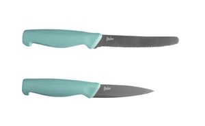 Steuber 2-tlg. Messer Set, Tomatenmesser & Spickmesser, scharfe Titanium-beschichtete Stahlklingen, ergonomischer Griff