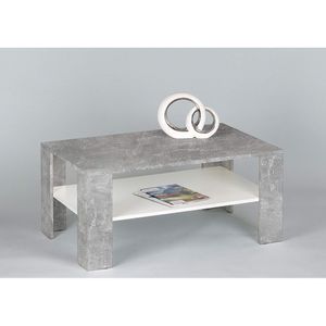 83-442-D5 JOKER Beton grau Nb. / weiß matt Couchtisch Beistelltisch Wohnzimmertisch ca. 100 x 44 x 60 cm