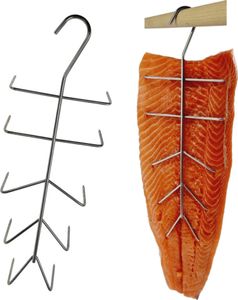 Haken zum Räuchern von Fisch 33cm x 10 - Räucherhaken, Räucherfischhaken, Fleischhaken, Metzgerhaken