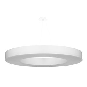 SOLLUX lighting Saturno Slim 90 Lampe de dekorative Deckenleuchte angetrieben by austauschbare E27 Glühbirnen E27 8 x 60W Hergestellt aus Stahl Gewebe und PVC 90 x 90 x 102 cm Blanco