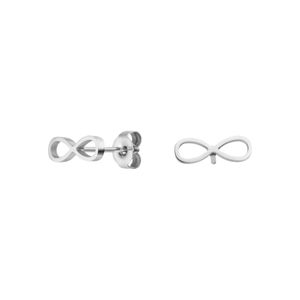 LUUK LIFESTYLE Moderne Edelstahl Ohrringe mit Infinity Motiv, wasserfest und alltagtauglich, elegantes Design, Symbol für Freundschaft und ewige Liebe, Damenschmuck, Ohrstecker in Silber