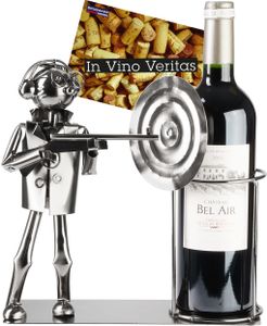 BRUBAKER Weinflaschenhalter Schütze mit Gewehr und Zielscheibe - Metall Flaschenhalter Schießsport - Wein Geschenk