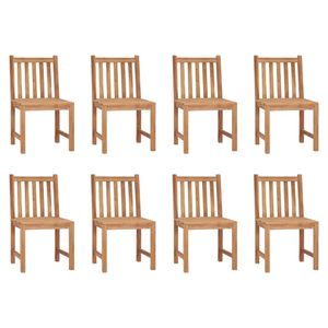 HOMMIE© Outdoor-Stuhl ,8er Set Gartenstühle Massivholz Teak Relaxsessel Armlehnstuhl & schlichten Design