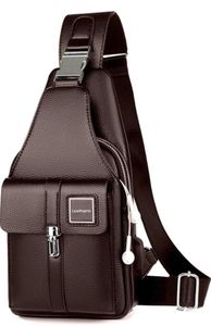 Herren Crossbody Bag aus echtem Leder - Wasserdichte Brusttasche Sling Rucksack - Vielseitiger Schulterrucksack für Arbeit und Freizeit