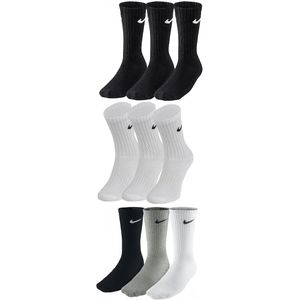 Nike Value Baumwolle Crew 3er Pack Socken verschiedene Farben, Größe:XL, Farbe:weiß/schwarz/grau