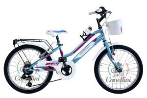 Dievča bicykel Horský Canellini LINCY 20" - 6 rýchlostí - Svetlomodrá/Fuchsiová