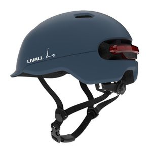 Livall Helm C20 blau Stadthelm mit Bremslicht und SOS-Alarm Größe 54-58 cm