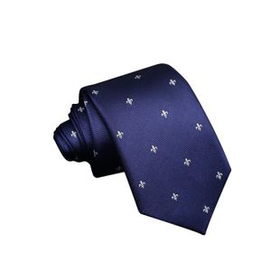 Krawatte 100% Seide - Marineblau mit Muster