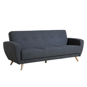 Max Winzer Sofa 3-Sitzer mit Bettfunktion Jerry Flachgewebe blau