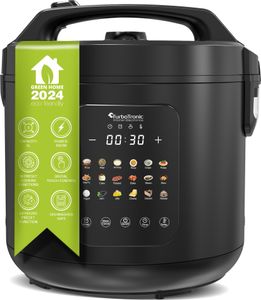 TurboTronic Multikocher DMC18 neues 2024 Modell 5L mit Schongarer 860W Elektrisch, Dampfgarer, Reiskocher, Slow Cooker & 18 Programme, Milchreis, Multivarka Schwarz