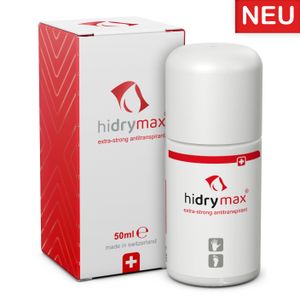 hidry®max Antitranspirant (50 ml) gegen Hand-/Fußschweiß, kein Deodorant