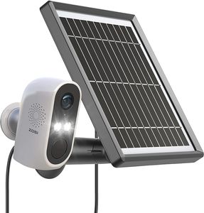 ZOSI 2MP Kabellos Solarbetrieben Überwachungskamera mit Solarpanel, WLAN IP Überwachungskamera Aussen mit Akku, PIR-Bewegungsmelder, 2-Wege-Audio, C1