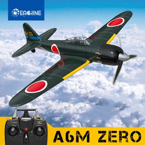 Eachine A6M Zero 2,4 GHz EPP 400 mm Spannweite 6-Achsen-Gyro Ein Tasten U Turn Kunstflug Mini RC Flugzeug RTF Ausführung für Erwachsene Kinder Anfänger, 3 Stück Batterien, mit Fernbedienung