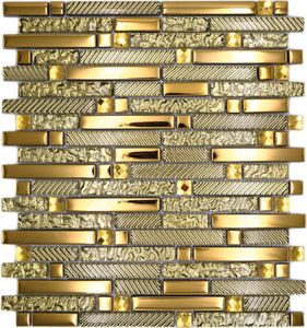 Glasmosaik mit Metall Crystal XCM GV918 29,8x33,8 cm gold