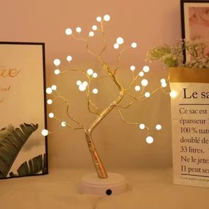 INF Tisch-Baum-Licht, LED-Schreibtisch-Kunstbaum-Lampe für Heimbüro-Dekoration Weiß