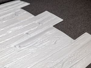 3D PVC Wandpaneele / Deckenpaneele, White Quarzite, 1 Platte, Steinoptik | STM