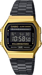 Casio Digitaluhr Retro A168WEGB-1BEF Collection schwarz golden