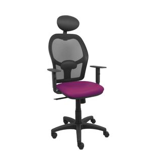 Židle Alocén Black Mesh Purple Faux Leather Seat Nastavitelné područky Pevná opěrka hlavy