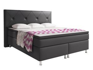 Boxspringbett Oxford 180x200 cm Kunstleder Anthrazit