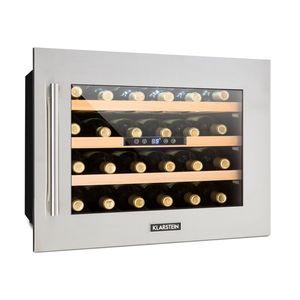 Klarstein Einbau-Weinkühlschrank, 1 Zonen Getränkekühlschrank Klein, Kleiner Weinschrank 57L, Wein-Kühlschrank Klein mit Glastür, Indoor/Outdoor Flaschenkühlschrank, Wine Fridge 24 Flaschen