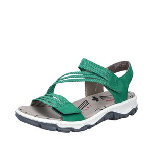 Rieker Damen Sandale Trekking Outdoor Stretch Klettverschluss schmal 68871, Größe:40 EU, Farbe:Grün