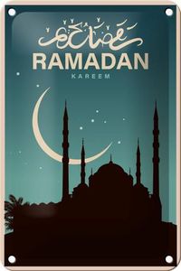 Blechschild Ramadan 12x18 cm Kareem Metall Deko Schild tin sign