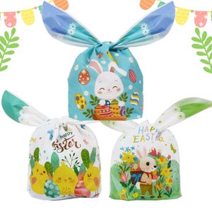 50 Stück Oster-Geschenktüten für Kinder, Küken, Ostertüten für Kinder, Oster-Süßigkeitentüten, Partytüten, Frohe Ostern, Hasentüten für Osterparty, Kinder