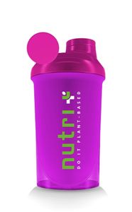 Compact Shaker pink 500 ml für unterwegs - Sport Fitness Bodybuilding - black mit Schraubverschluss und Siebeinsatz - BPA-frei - Nutri-Plus